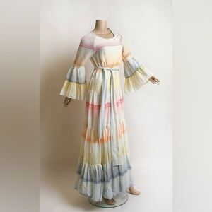 Gorgeous rare Giorgio Saint Angelo gauze cotton rainbow striped dress SOLD AS IS